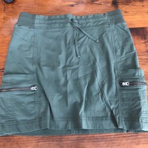 Army green military mini skirt